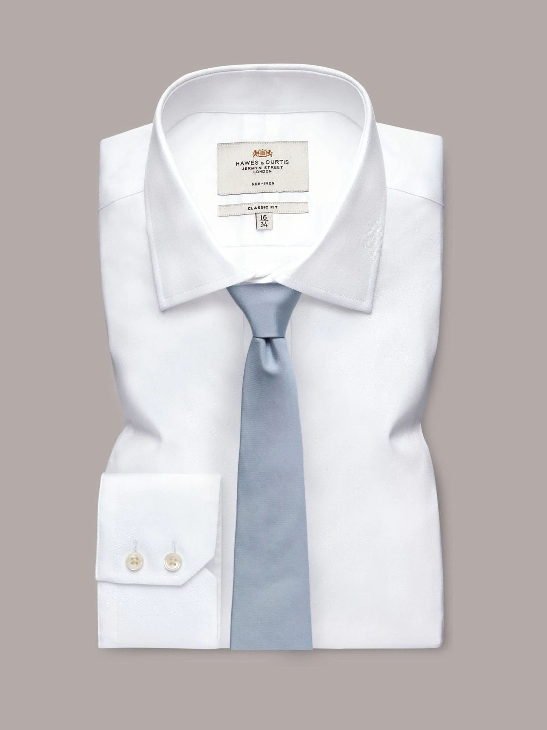 Hawes & Curtis Blue Plain Repp Tie