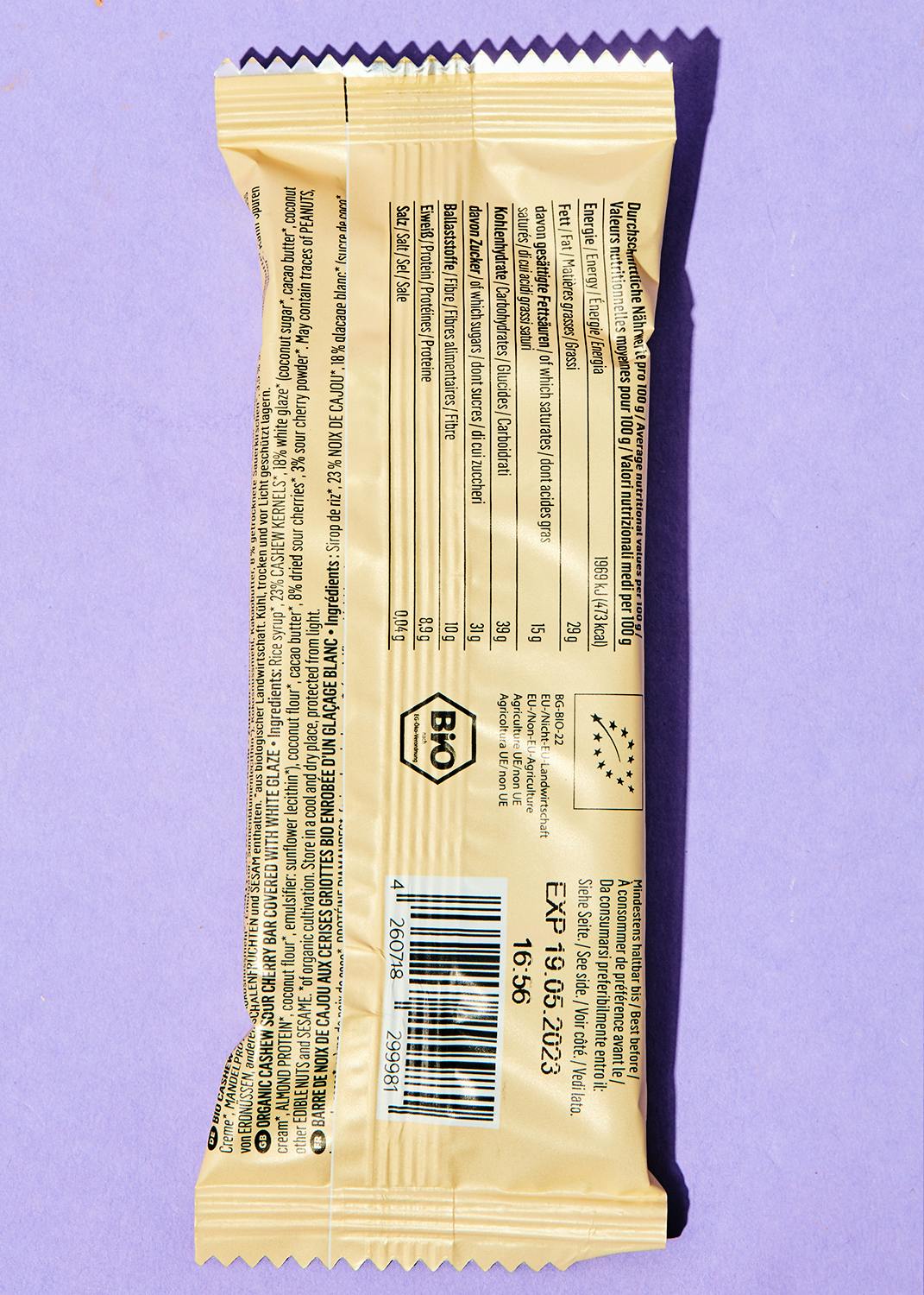 Bio Cashewriegel Sauerkirsche 50 g