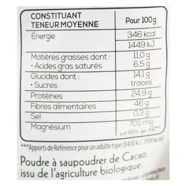 Esprit Bio Cacau em Pó e Sementes Orgânico Cru 150g