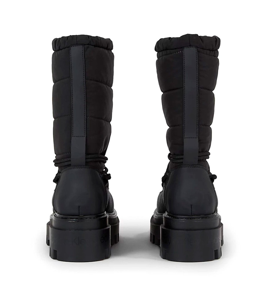 Botas de neve acolchoadas Calvin Klein Jeans pretas - Altura da plataforma: 6 cm -