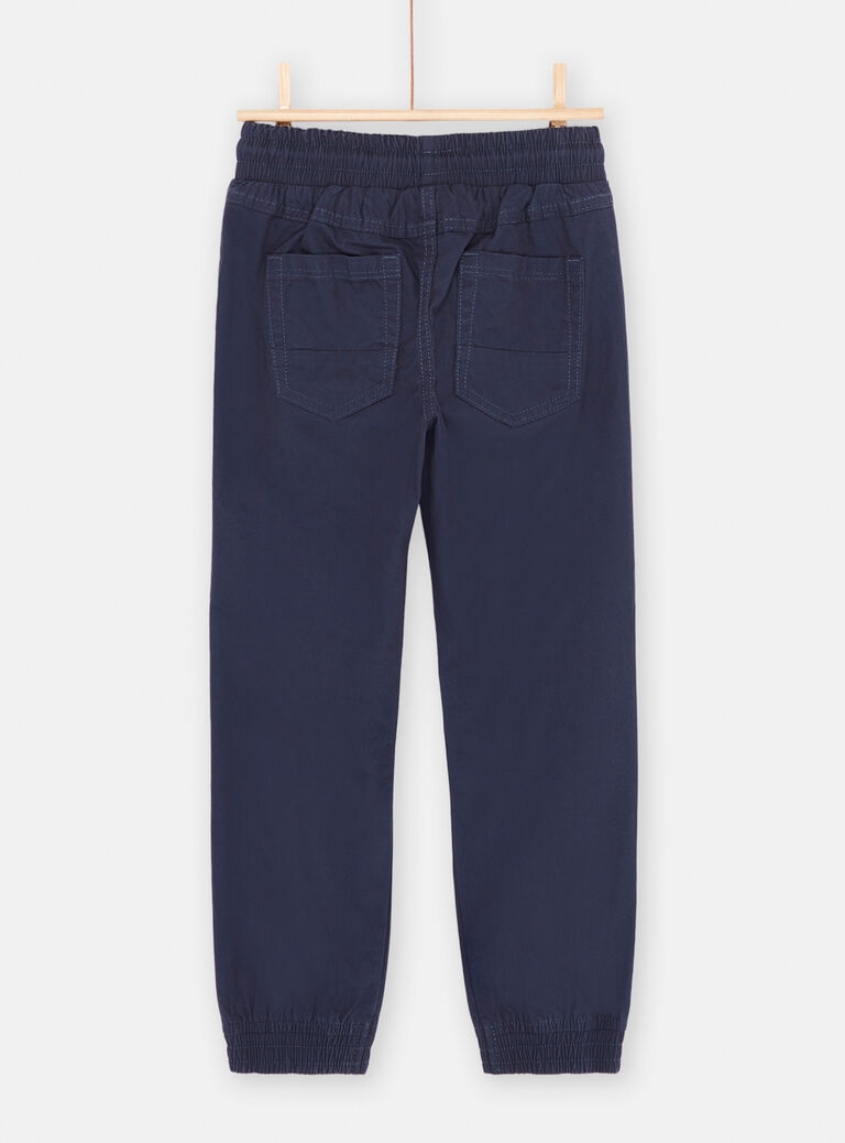 Pantalon bleu marine à taille élastiquée garçon