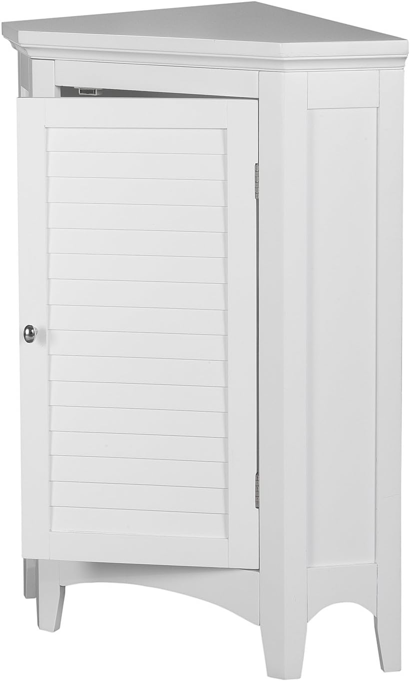 Elegant Home Fashions Badschrank Badmöbel Weiß Holzschrank Freistehende Badezimmer Teamson ELG-586