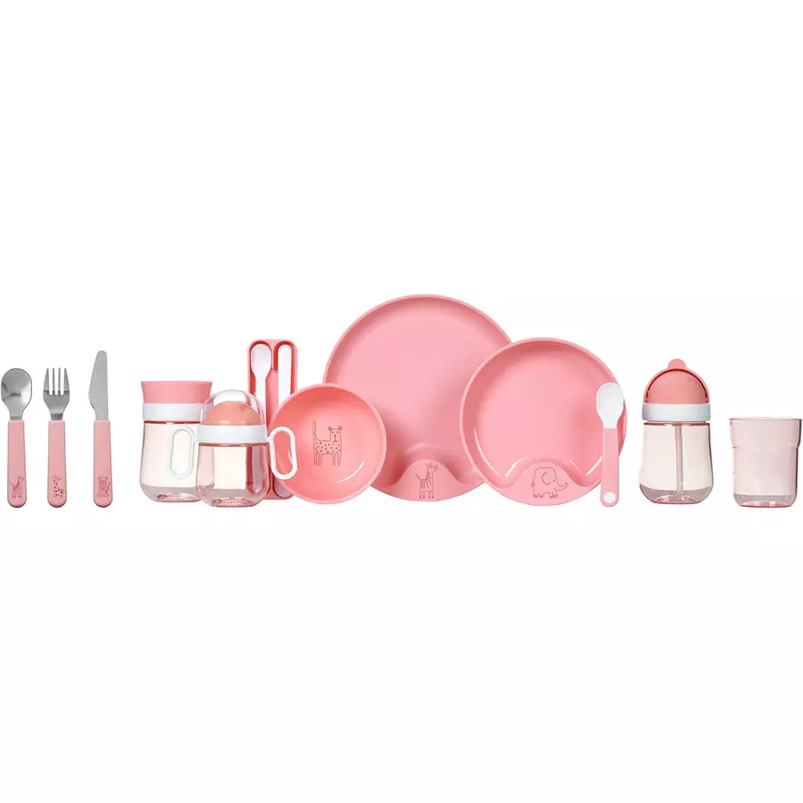 Mepal Kinderschale mit Fütterlöffel Mio 3er Set pink