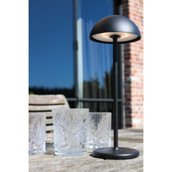 Lucide JOY Oplaadbare tafellamp Buiten Accu/Batterij Ø 12 cm LED dimb. 3000K IP54 Zwart