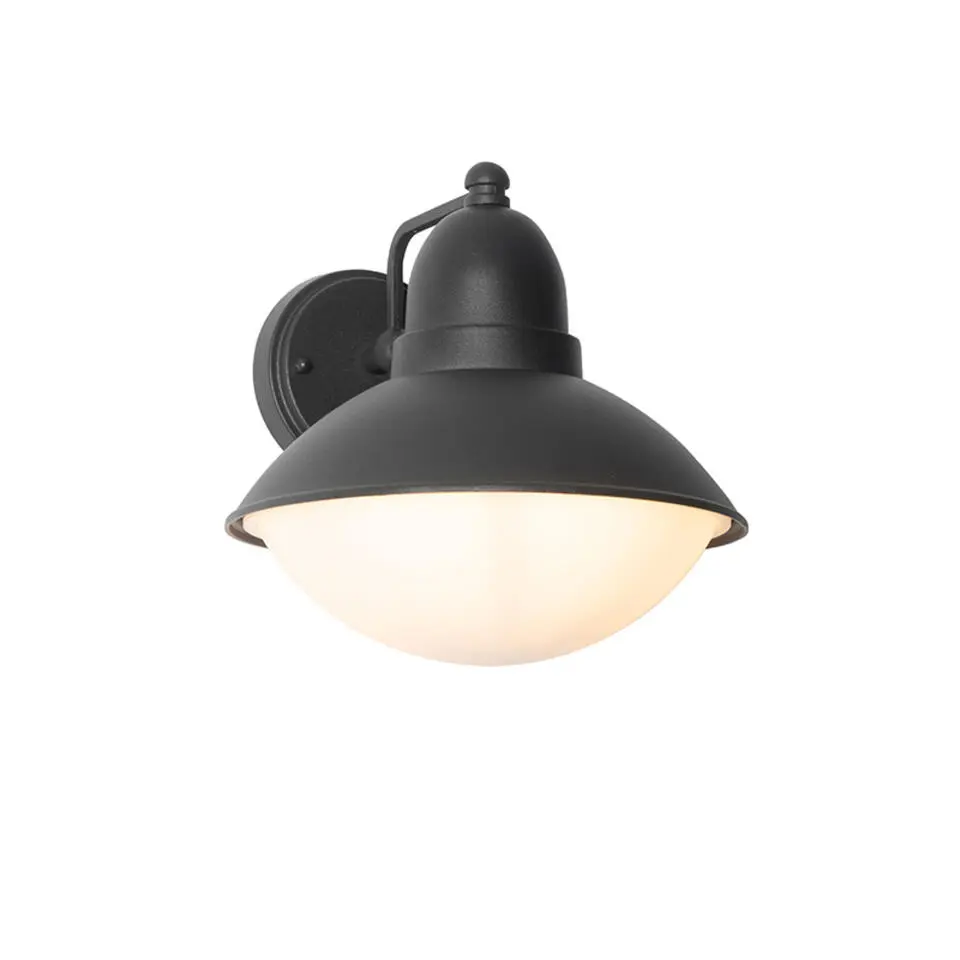 Qazqa wandlampen buiten marcel zwart e27