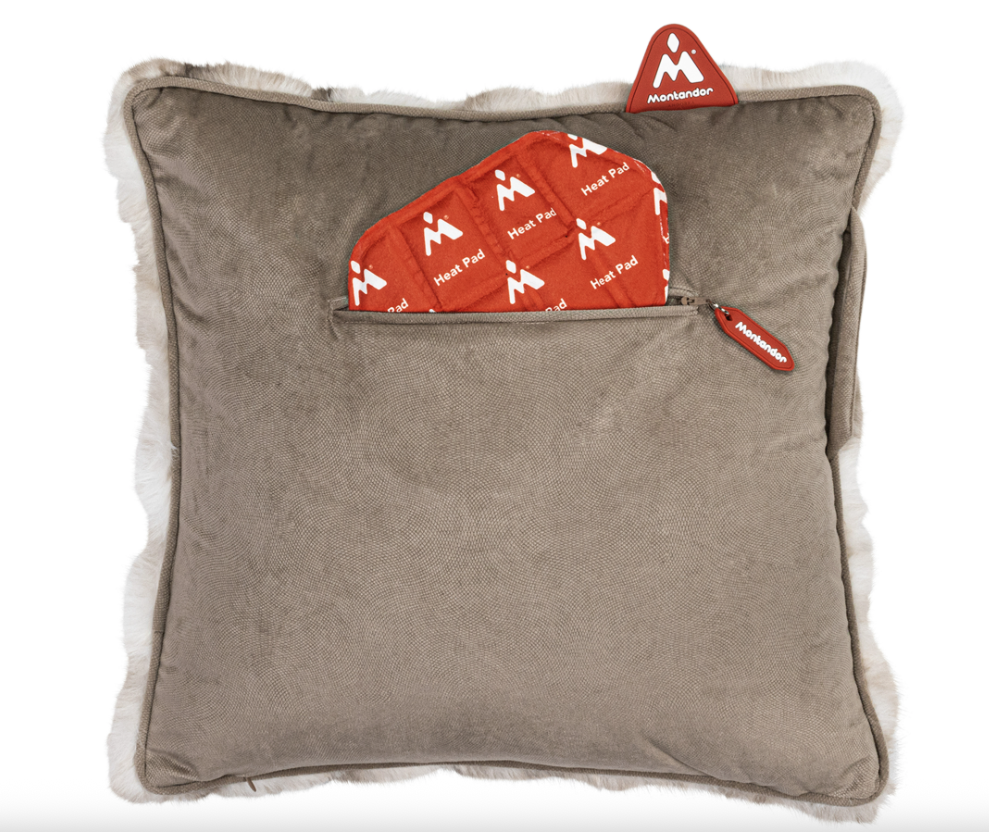 (45x45cm) Kabelloses Wärmekissen Home Deko Heat Pads Plüsch Heizkissen (HP-FF-TF) - Taupe