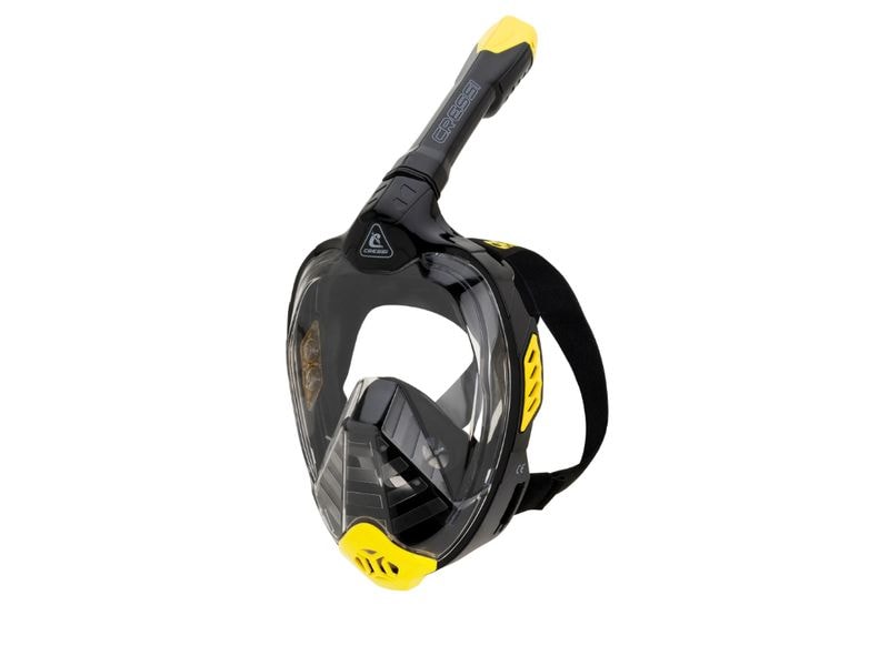 CRESSI Full Face Mask Bali Schwarz/Gelb S/M Silikon-Vollgesichtsmaske für Erwachsene