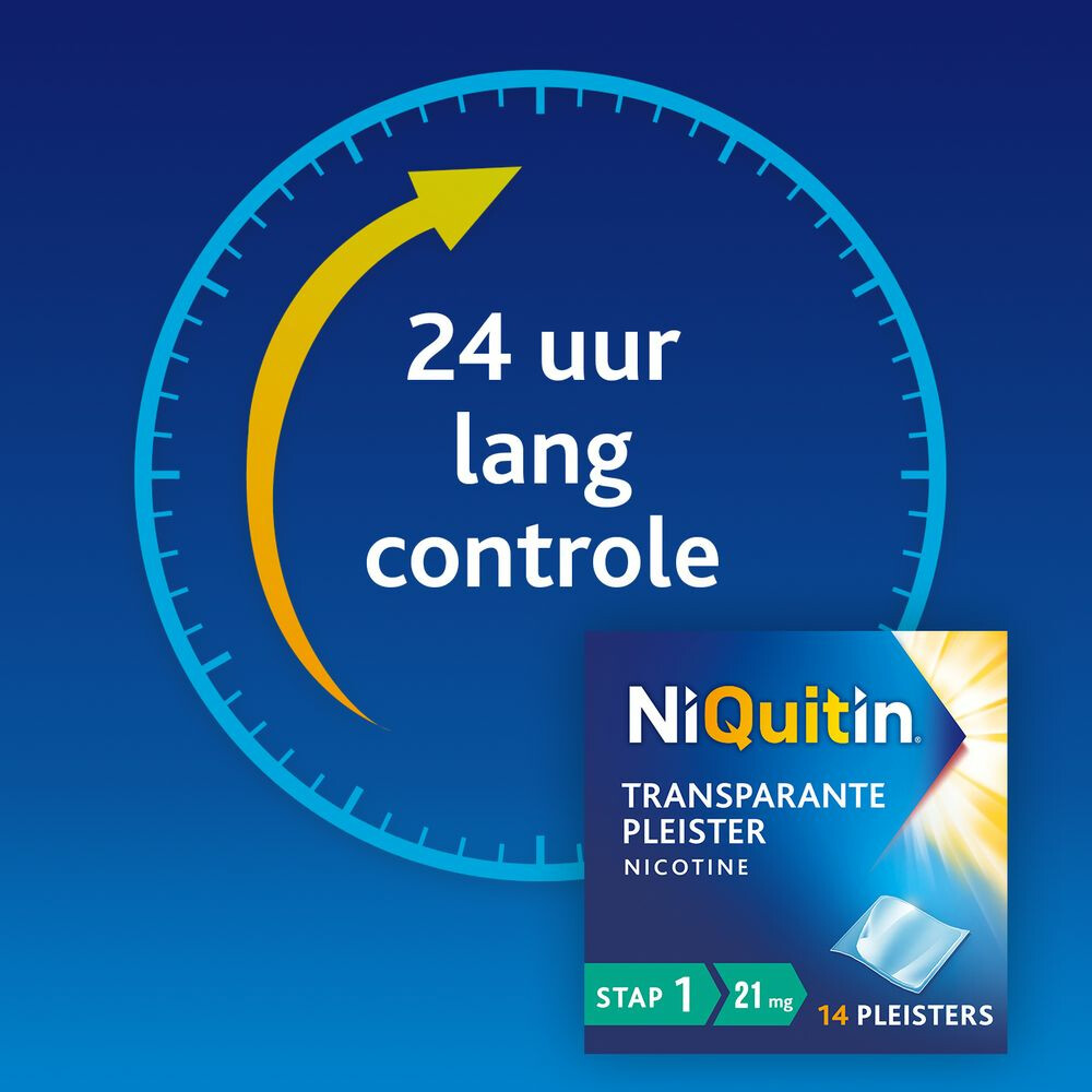 Niquitin Clear Nicotinepleisters 21 mg Stap 114 stuks