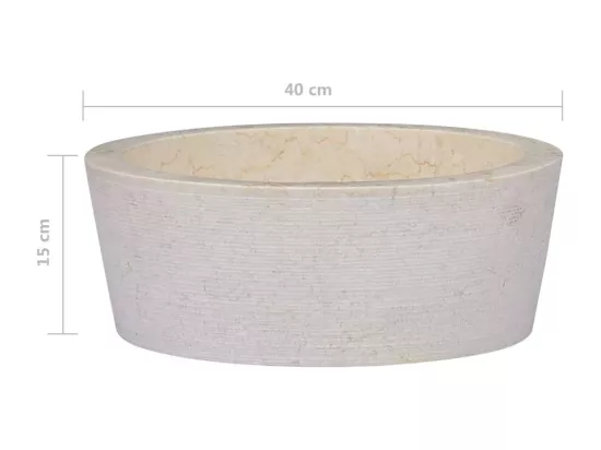 Lavabo de salle d'eau crème 40 x 40 x 15 cm 02_0002821