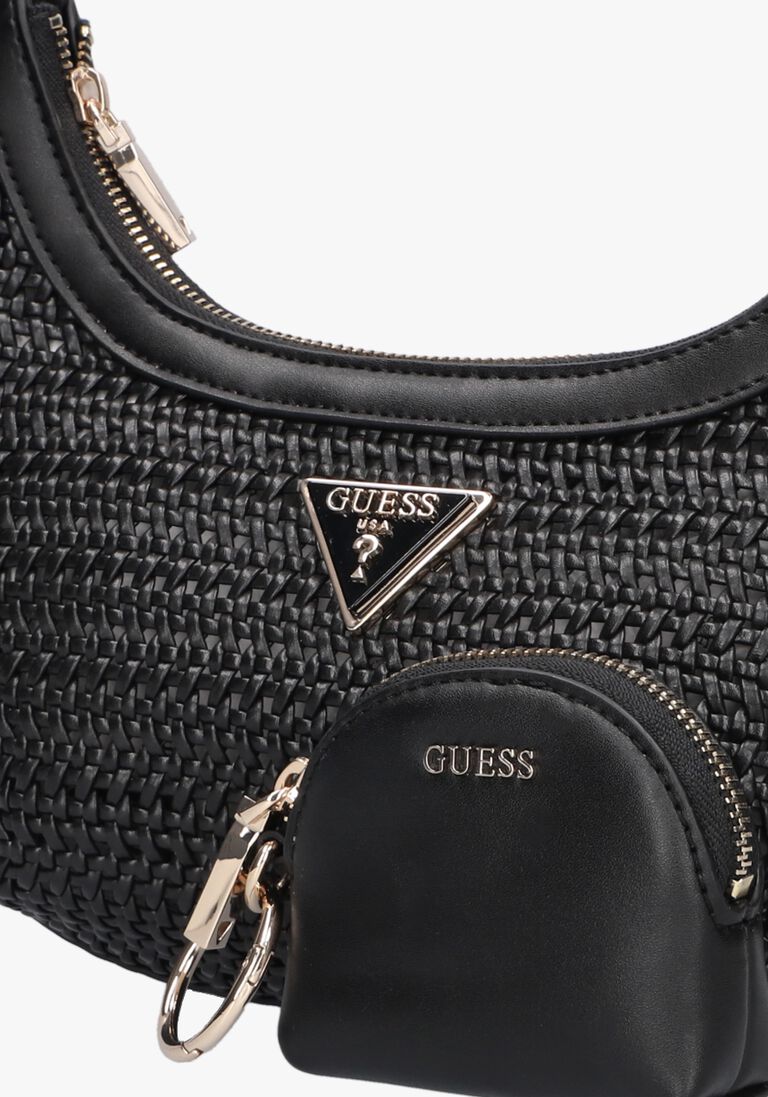 GUESS zwarte guess schoudertas emelda crossbody top zip