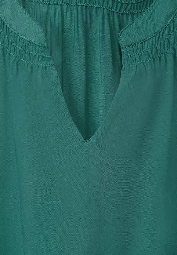 Viskosebluse mit Elastiksaum - lagoon green