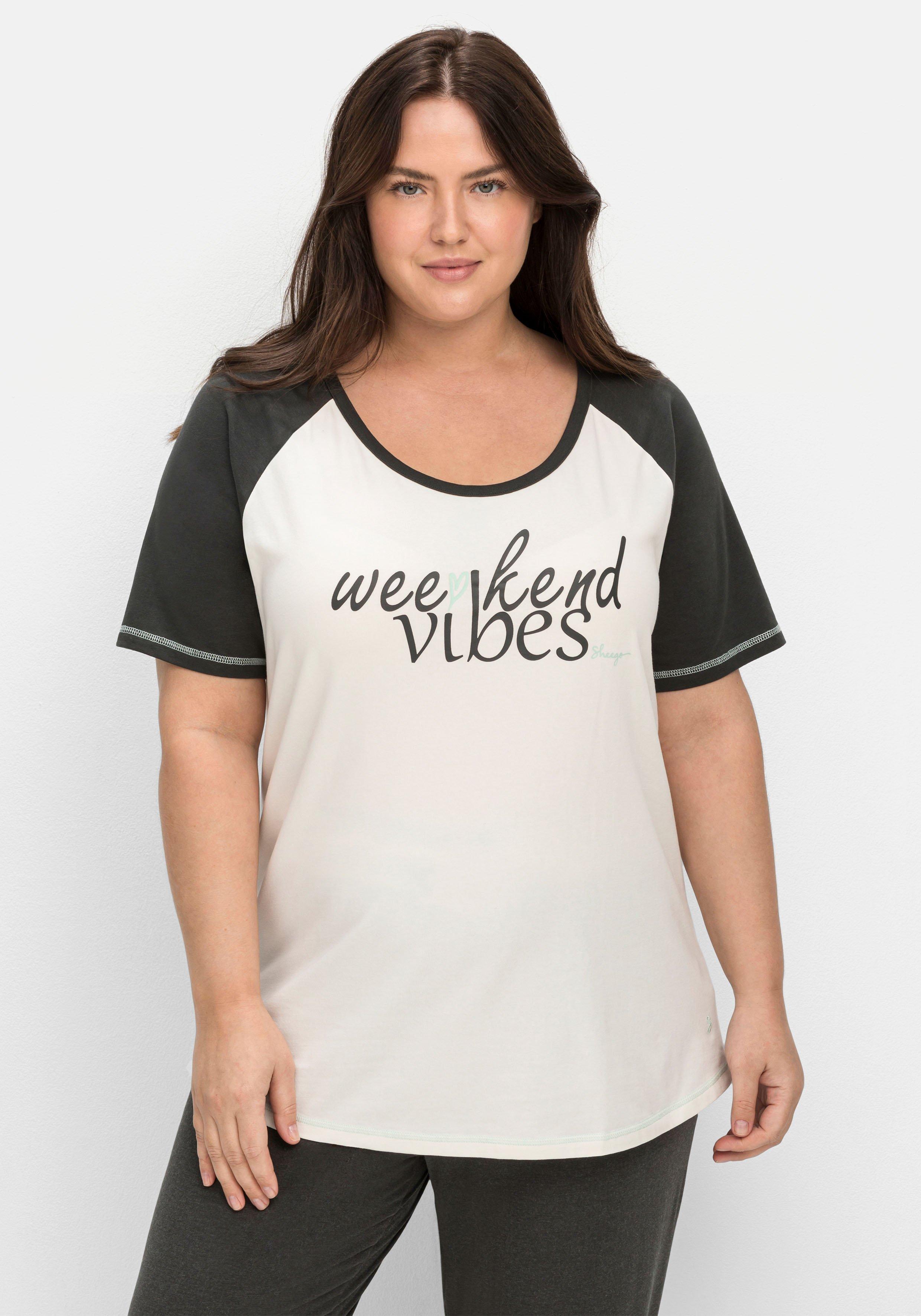 Schlafshirt mit Raglanärmeln und Wordingprint
