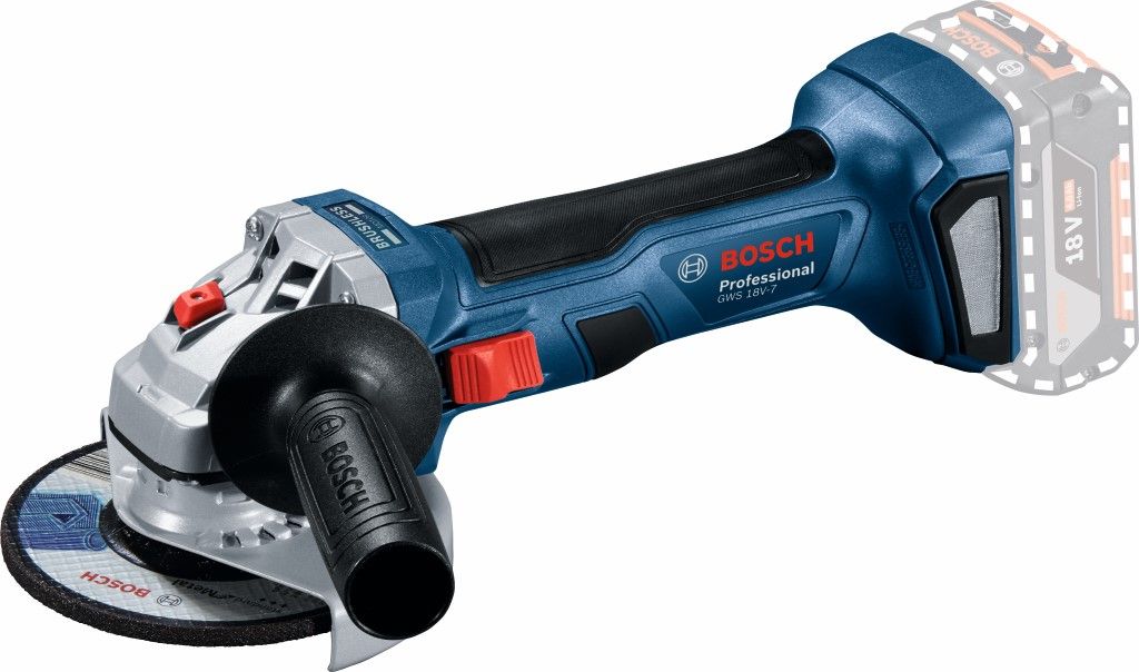 Bosch GWS 18V-7 Accu haakse haakse slijper - 06019H9001