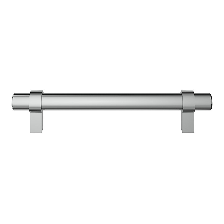 Poignée de meuble en T GoodHome Kerver acier et Zamac effet chromé gris l.168mm x l.18mm x H. 34mm entraxe 128mm