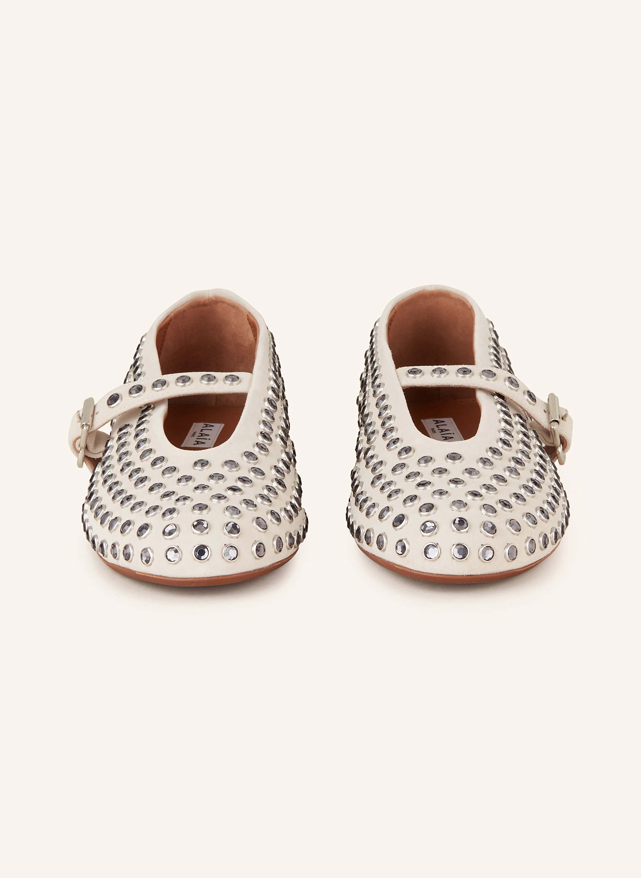 ALAÏA Mary-Jane-Ballerinas mit Schmucksteinen