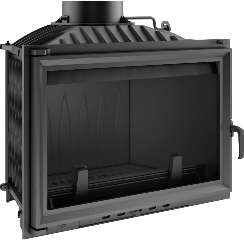 KRATKI WIKTOR Kamineinsatz 14 kW - Gusseisen, Ø200 mm Rauchrohr - hocheffizienter Holzofen - langlebig & leistungsstark