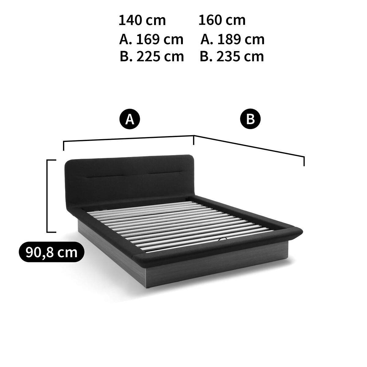 LA REDOUTE INTERIEURS<br>Cama baú com estrado de ripas ajustável Tivara