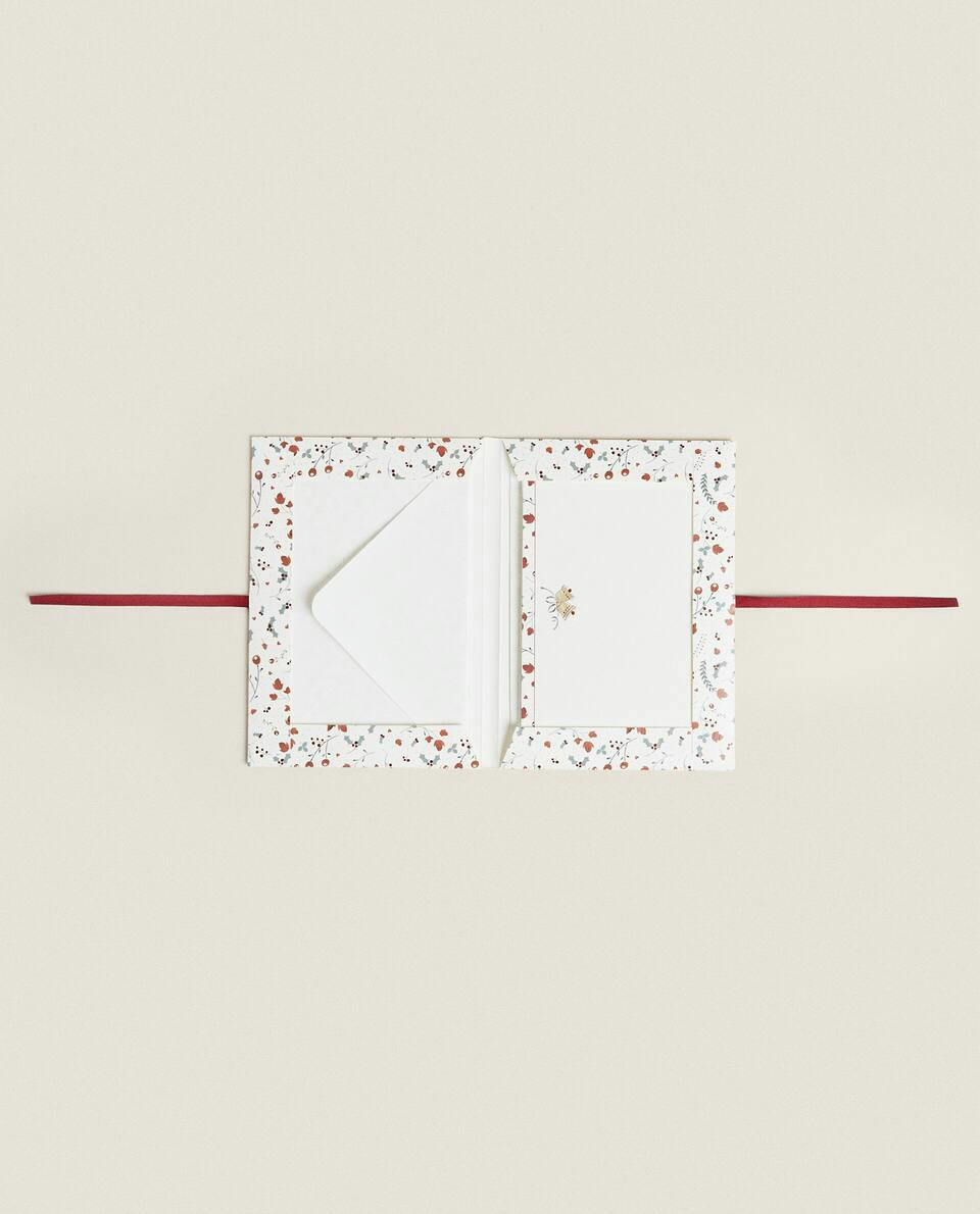 PACOTE DE CARTÕES-POSTAIS INFANTIS COM COELHINHO DE NATAL (PACOTE COM 6)