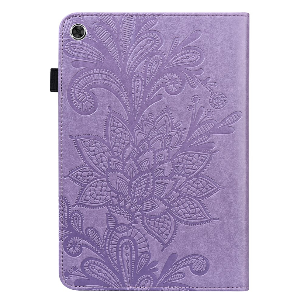 Samsung Galaxy Tab A8 10.5 (2021) Leder Tasche Flip Cover Blumen Mandala Imprint - Lila