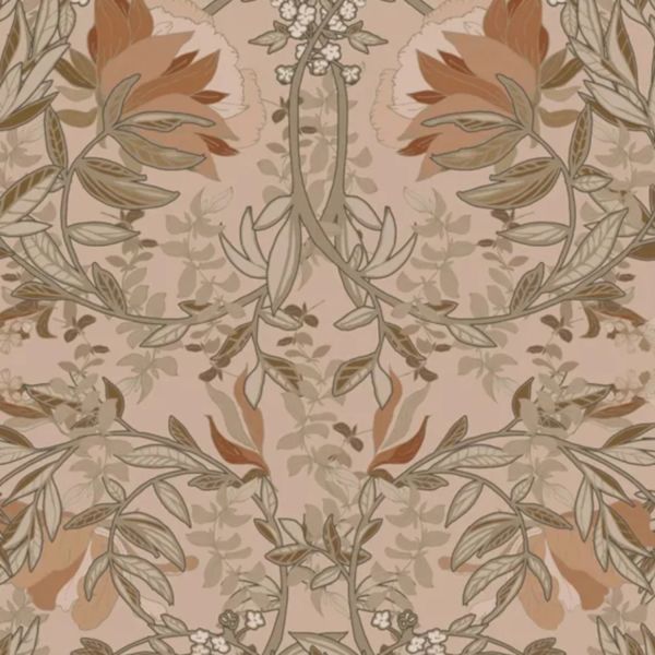 Estahome Bloemen Behang - Vintage - Beige / Oud Roze