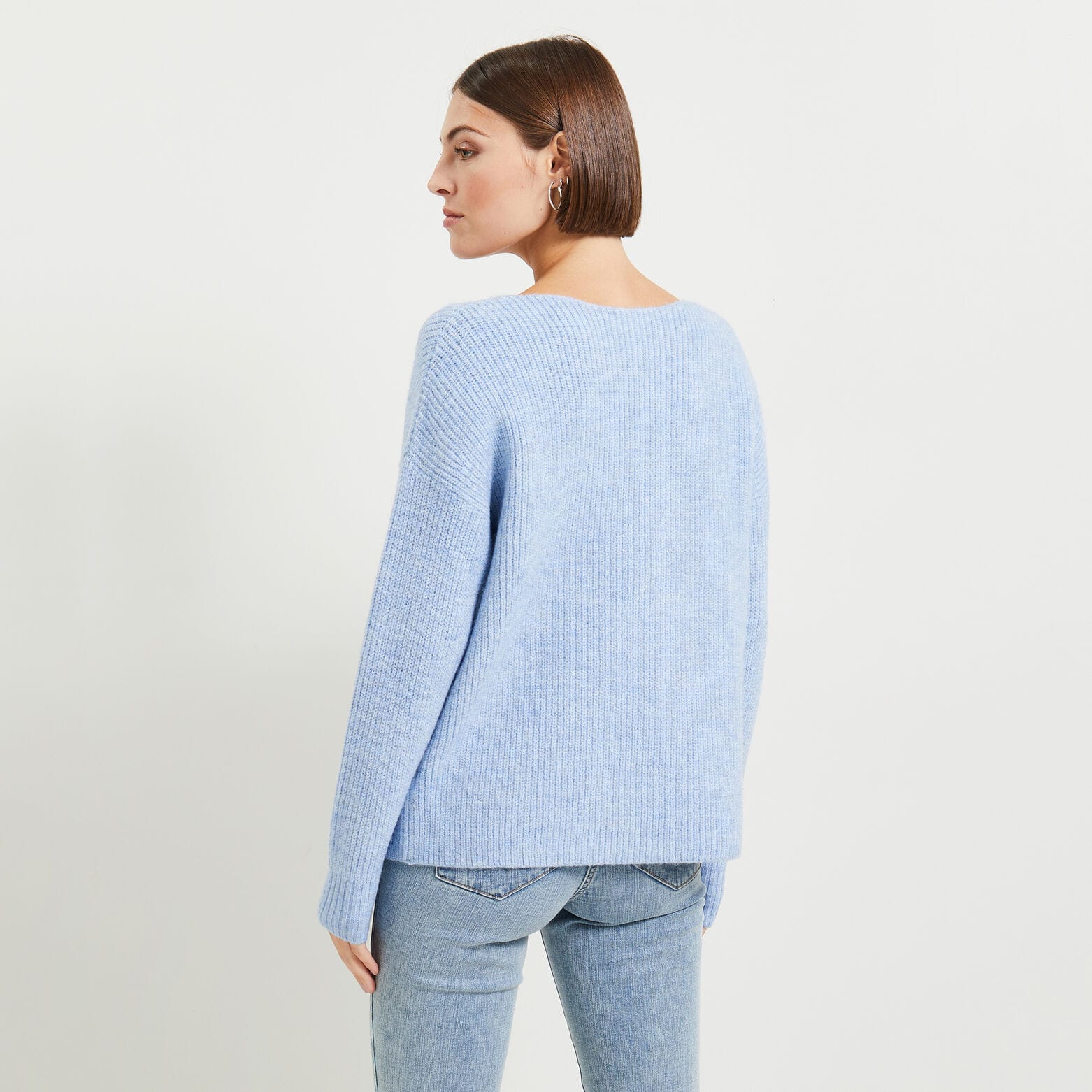 Pull Col V femme