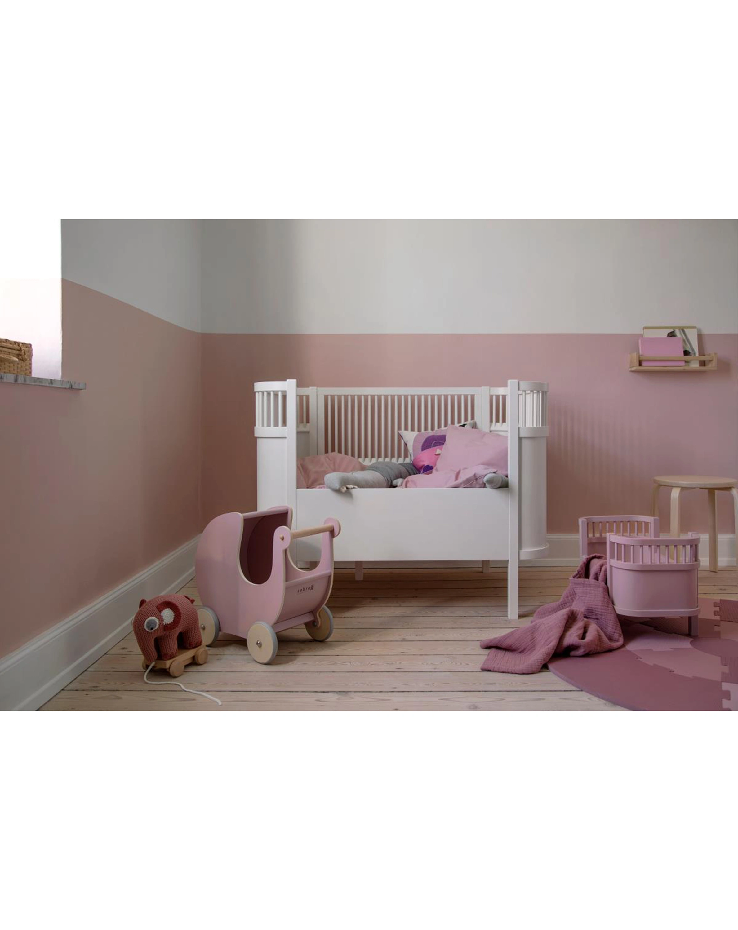 Holz-Puppenwagen CLASSIC in blossom pink