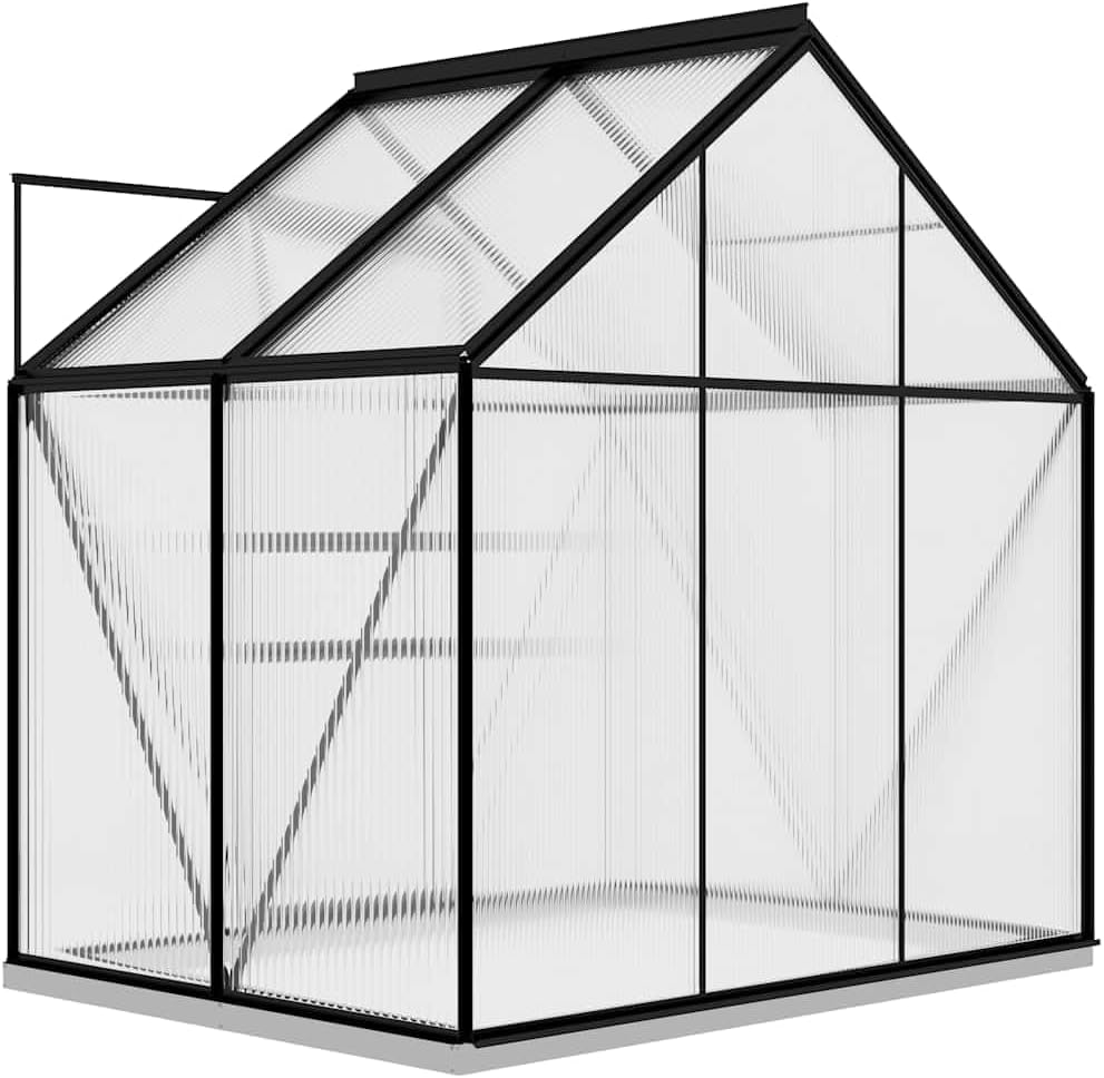 vidaXL Gewächshaus UV-beständig Wärmeisolierend Treibhaus Tomatenhaus Frühbeet Garten Pflanzenhaus Gartenhaus Anthrazit Aluminium 2,47m²