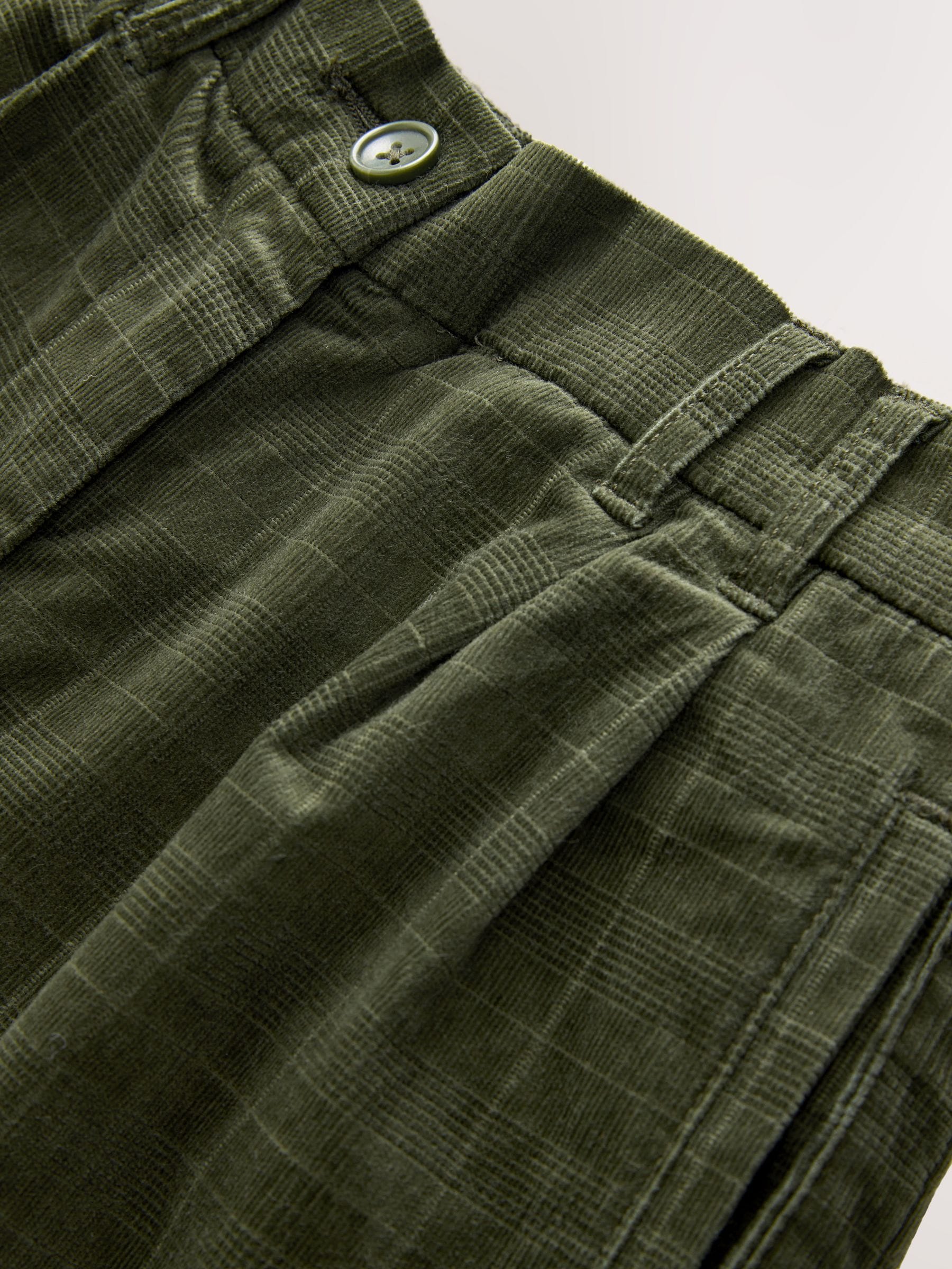 Groene ruit - Corduroy broek met wijde pijpen