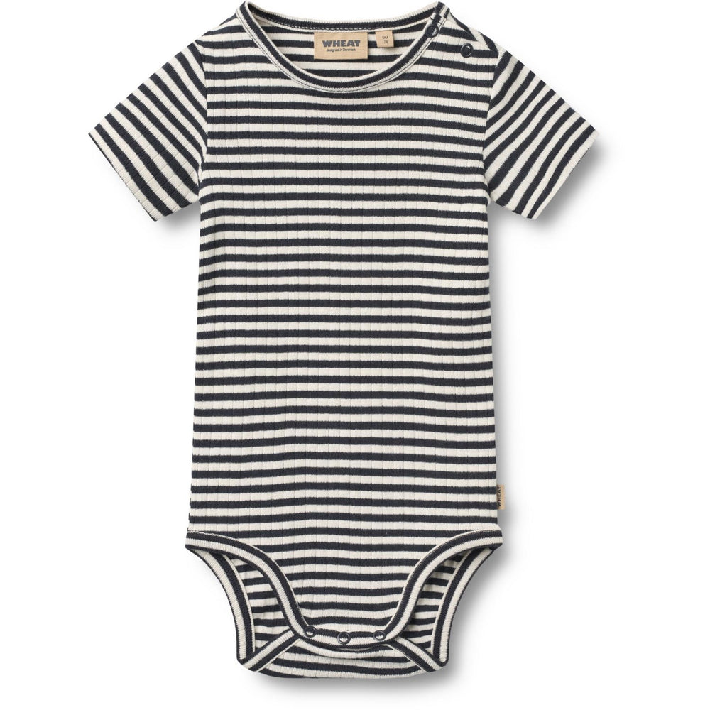 Køb Wheat Navy Rib Stripe Body S/S Edvald