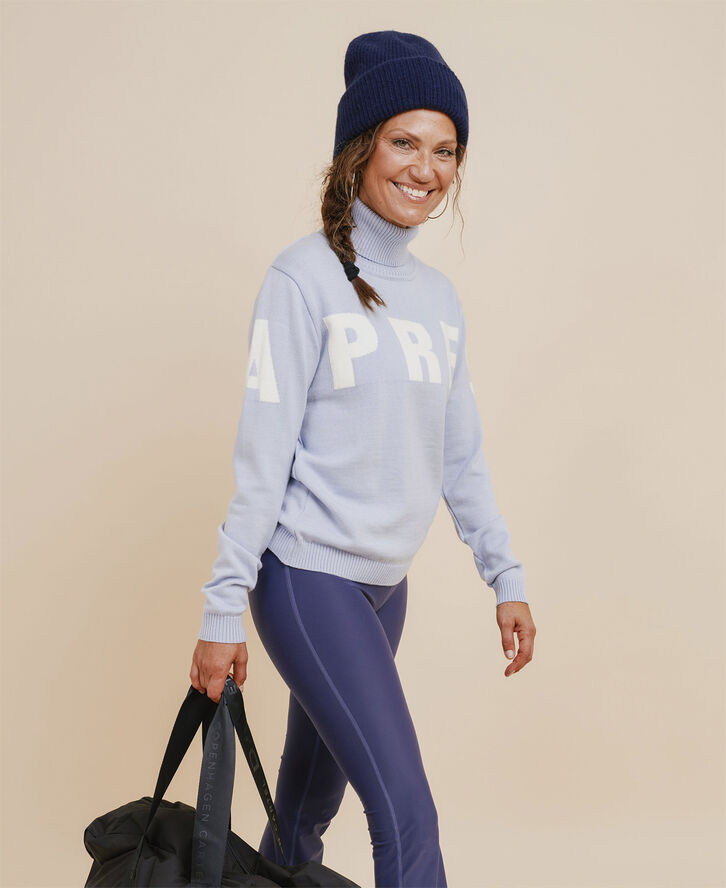 Cartel Copenhagen Alpine Turtleneck Knit Sweater - Clear Lyseblå
