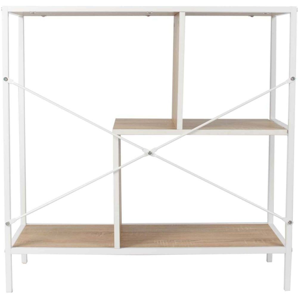 Etagère en bois et métal blanc edison 80 x 30 x 79,5 cm
