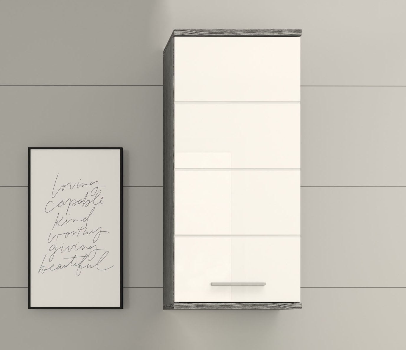welltime Hängeschrank »LUCCA, TOPSELLER!, Breite 35cm, 1 Tür (TA wechselbar), 2 Einlegeböden« Badmöbel, Badschrank, Schrank, Wandschrank, Bad, Badezimmer