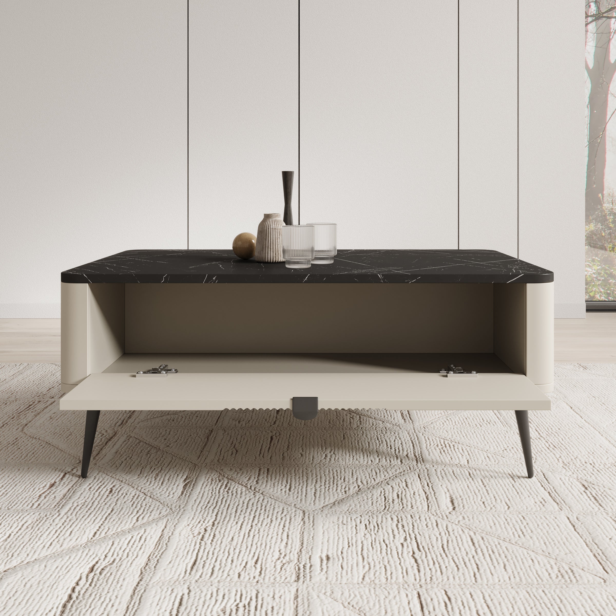 Mace - Salontafel - Beige - 100x60x42 cm