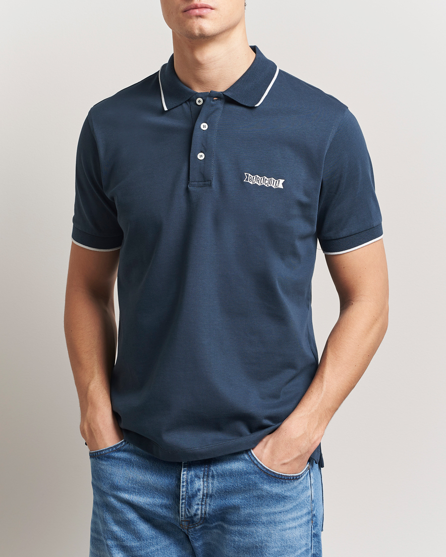 Baracuta Short Sleeve Cotton Jersey Polo Sea Storm