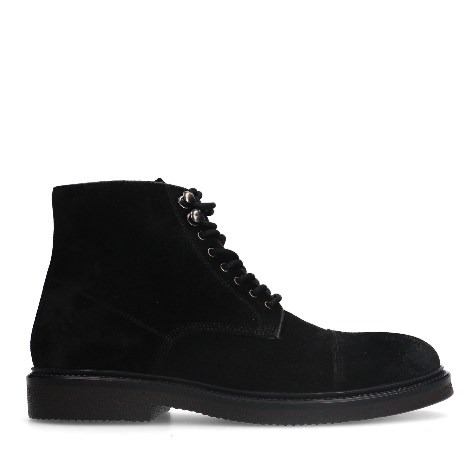 Zwarte suède veterboots