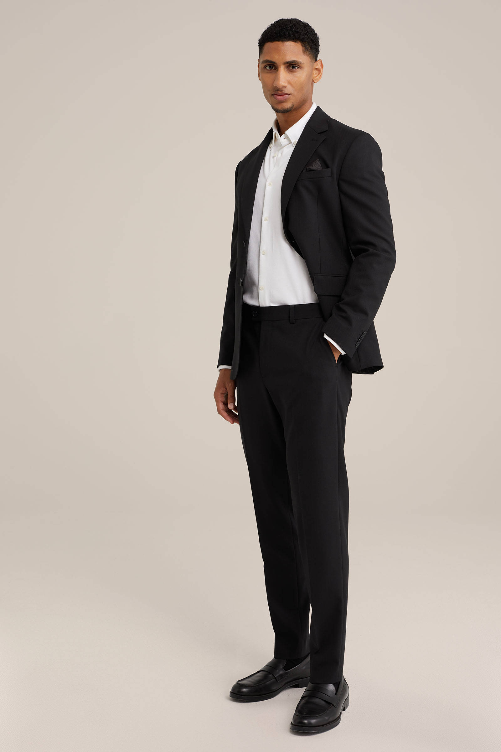 WE Fashion slim pantalon zwart