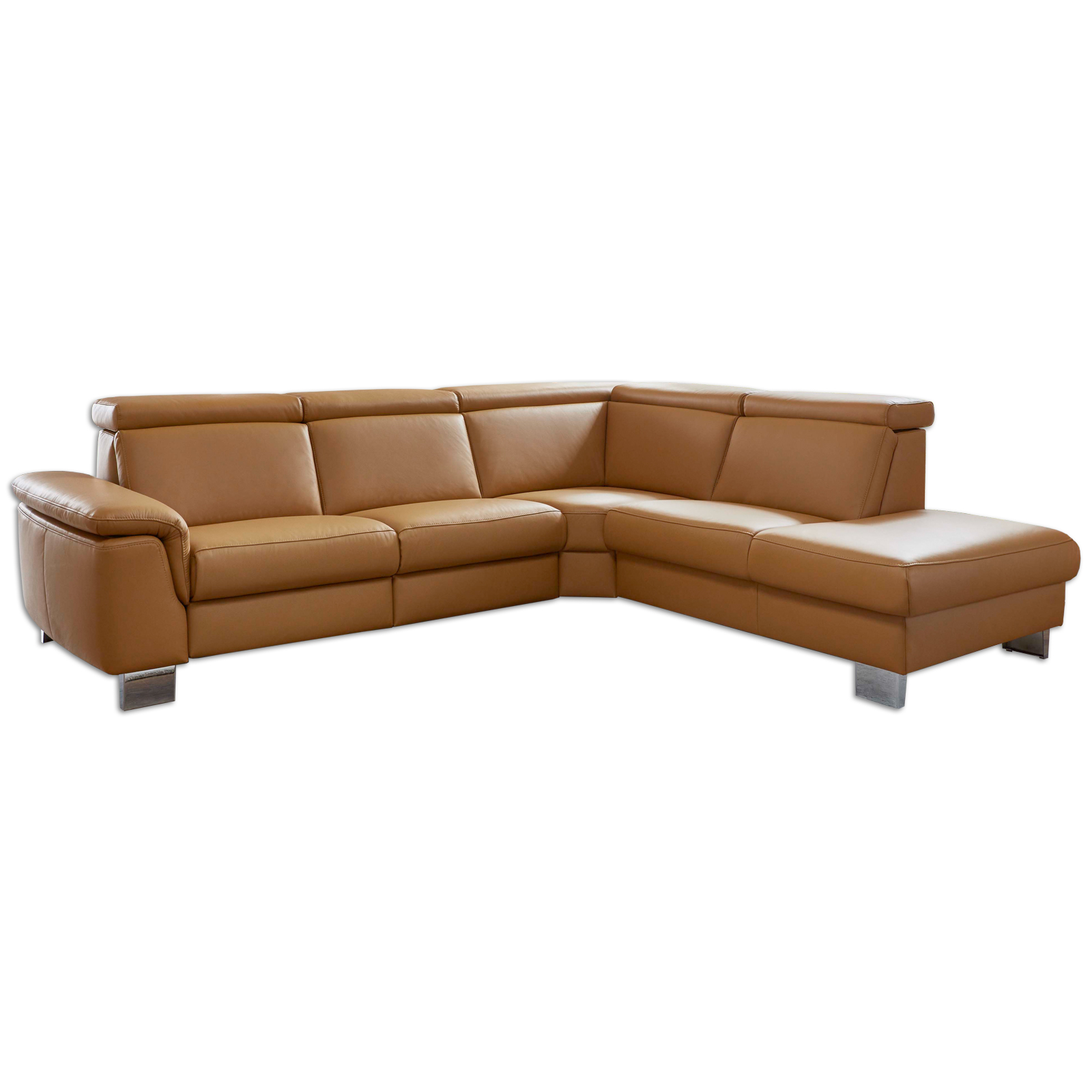 polsterpower Ledersofa - orange - Basismodell - Recamiere rechts