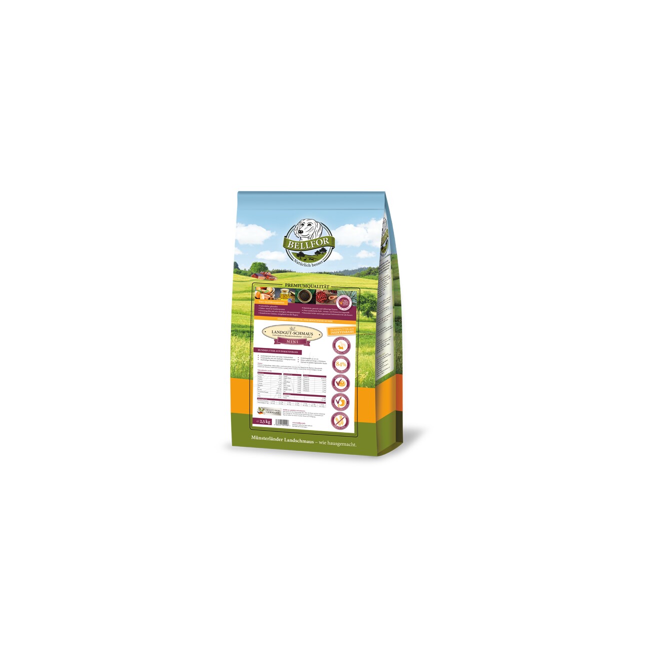 Bellfor Trockenfutter Landgut-Schmaus Mini mit Insekten - 2,5 Kg