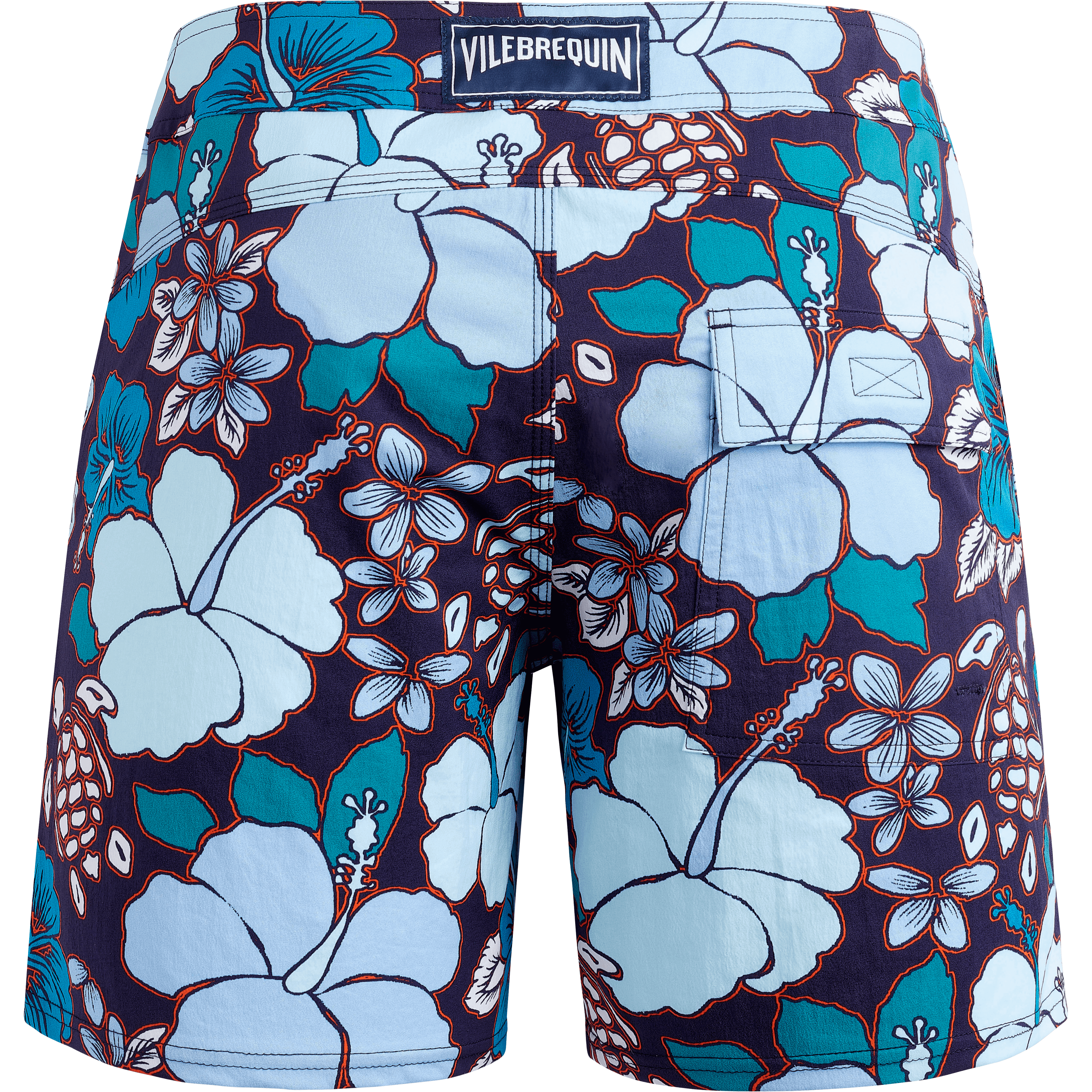 Maillot de Bain Homme Court Stretch Ceinture Plate Tropical Turtles
