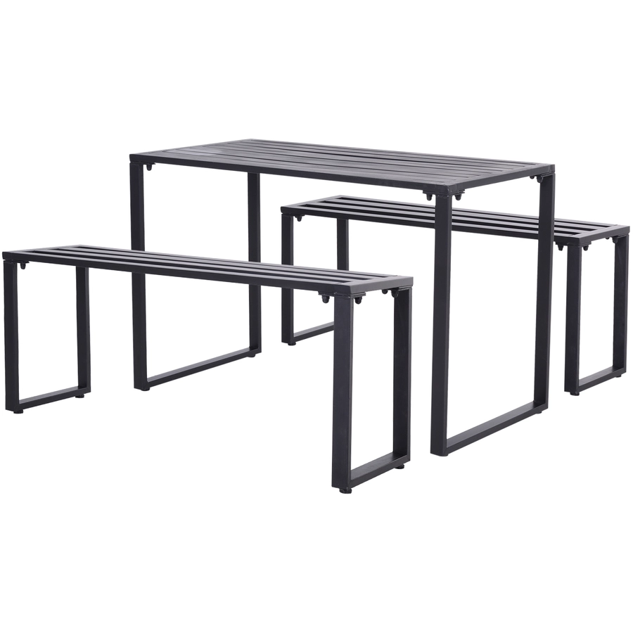 Outsunny Gartengarnitur als 3-teiliges Set schwarz