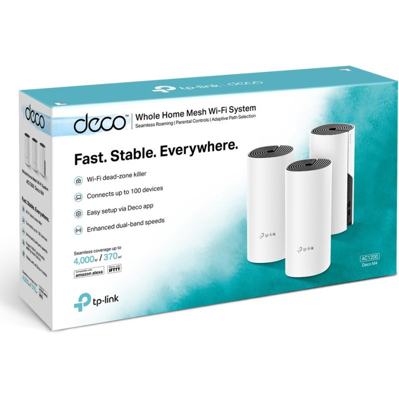 TP-Link Deco M4(3-pack) Bi-bande (2,4 GHz / 5 GHz) Wi-Fi 5 (802.11ac) Blanc 2 Interne