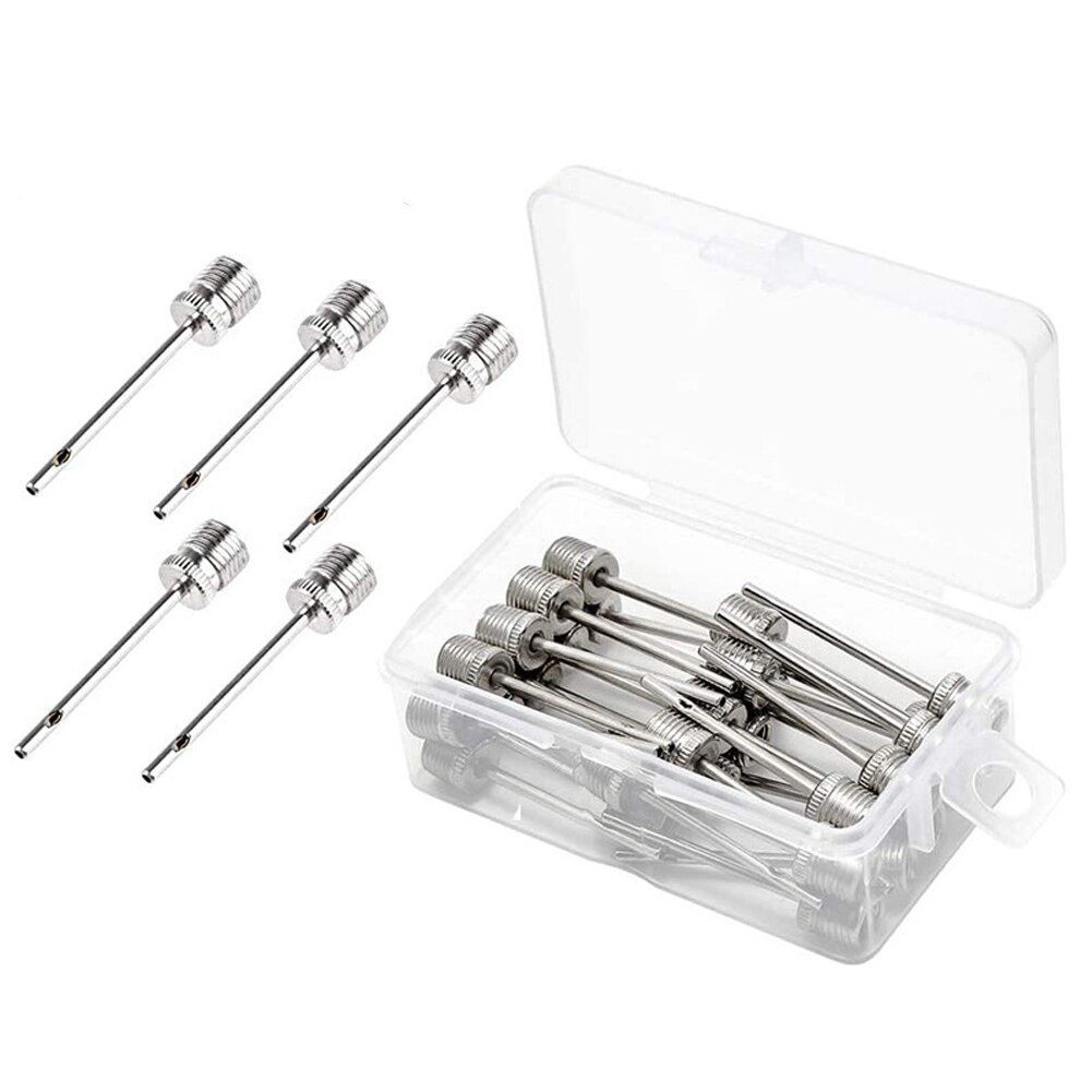 (30er Set) Edelstahl Ball Ventil Nadel Ventiladapter für Luftpumpe - Silber