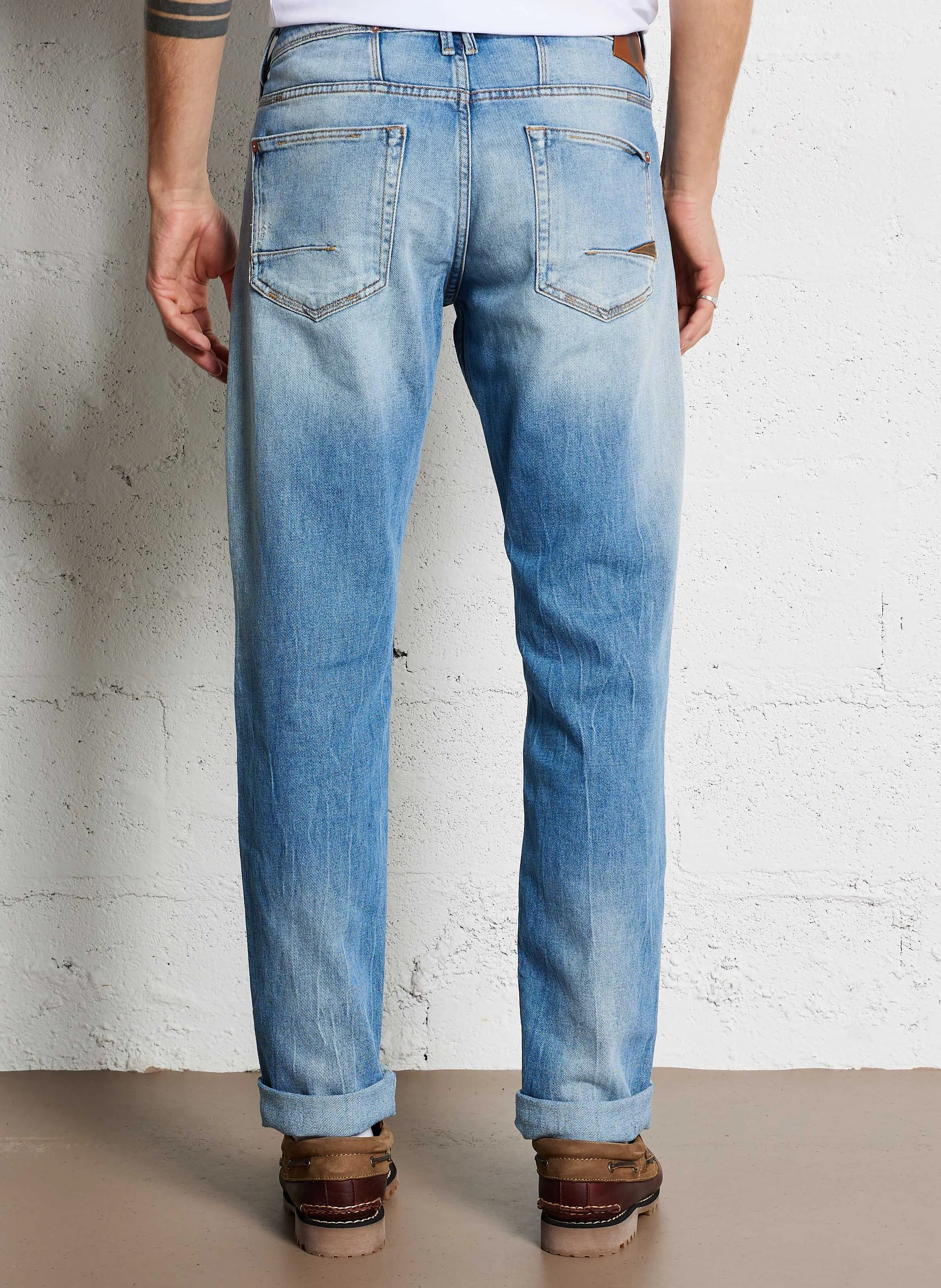 600/17 - Jean slim en denim délavé | Bleu