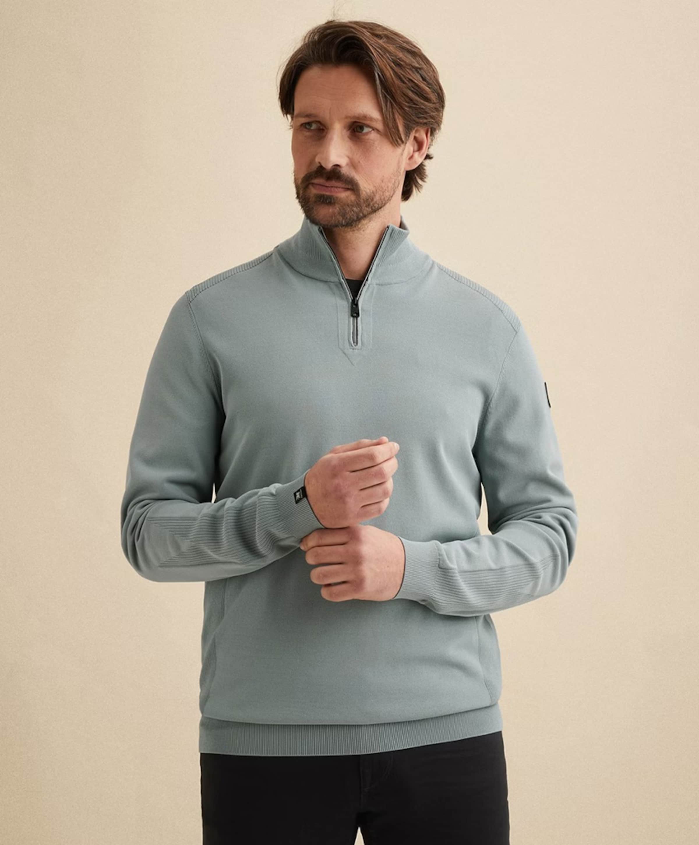 Vanguard Heren trui met rits blauw