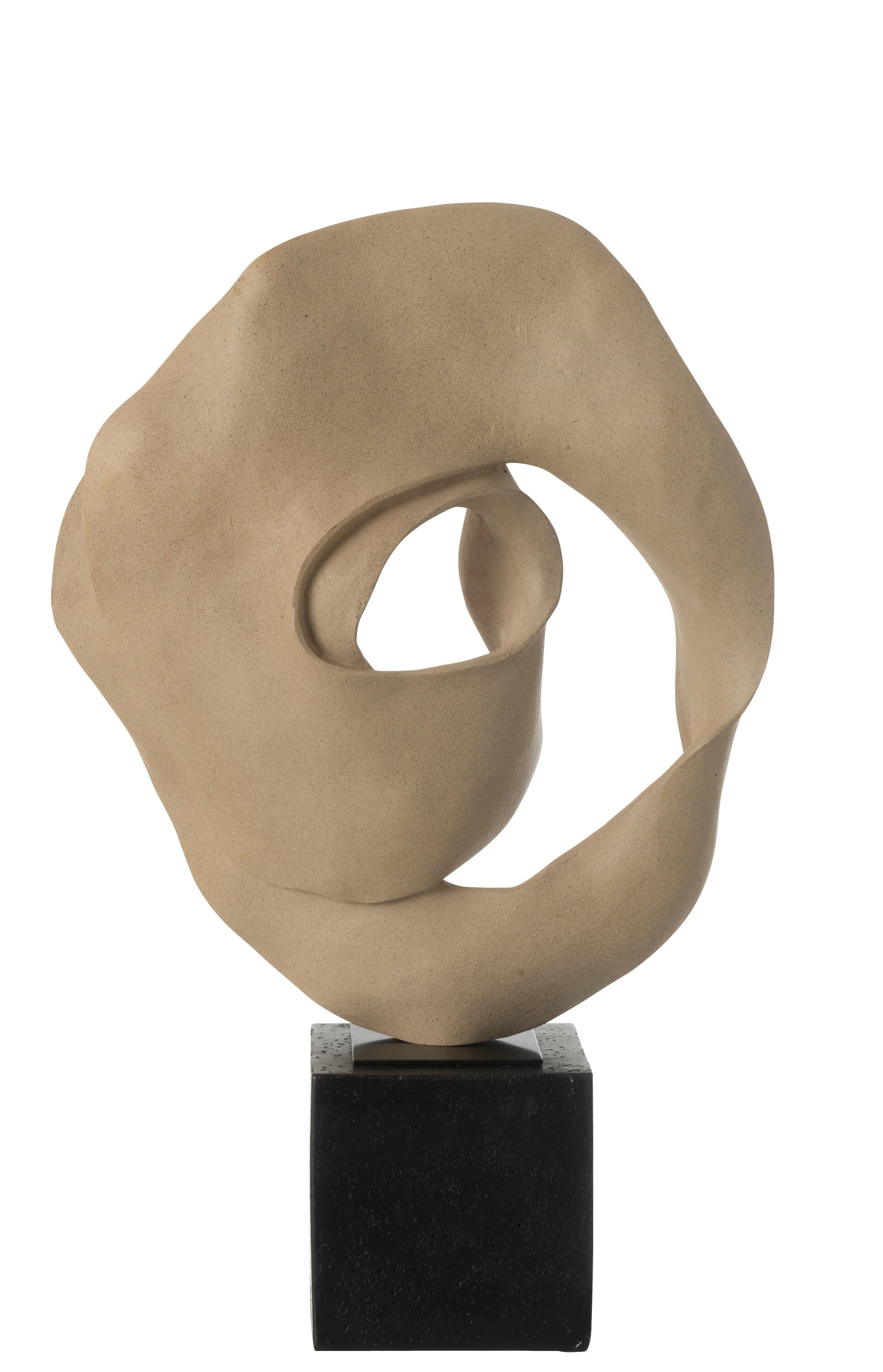 J-Line decoratie Abstract Op Sokkel - polyresin - beige|zwar