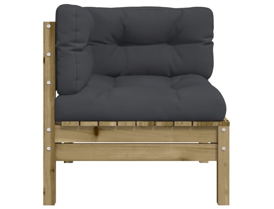 VIDAXL - Canapé d'angle de jardin avec coussins 2 pcs bois pin imprég...