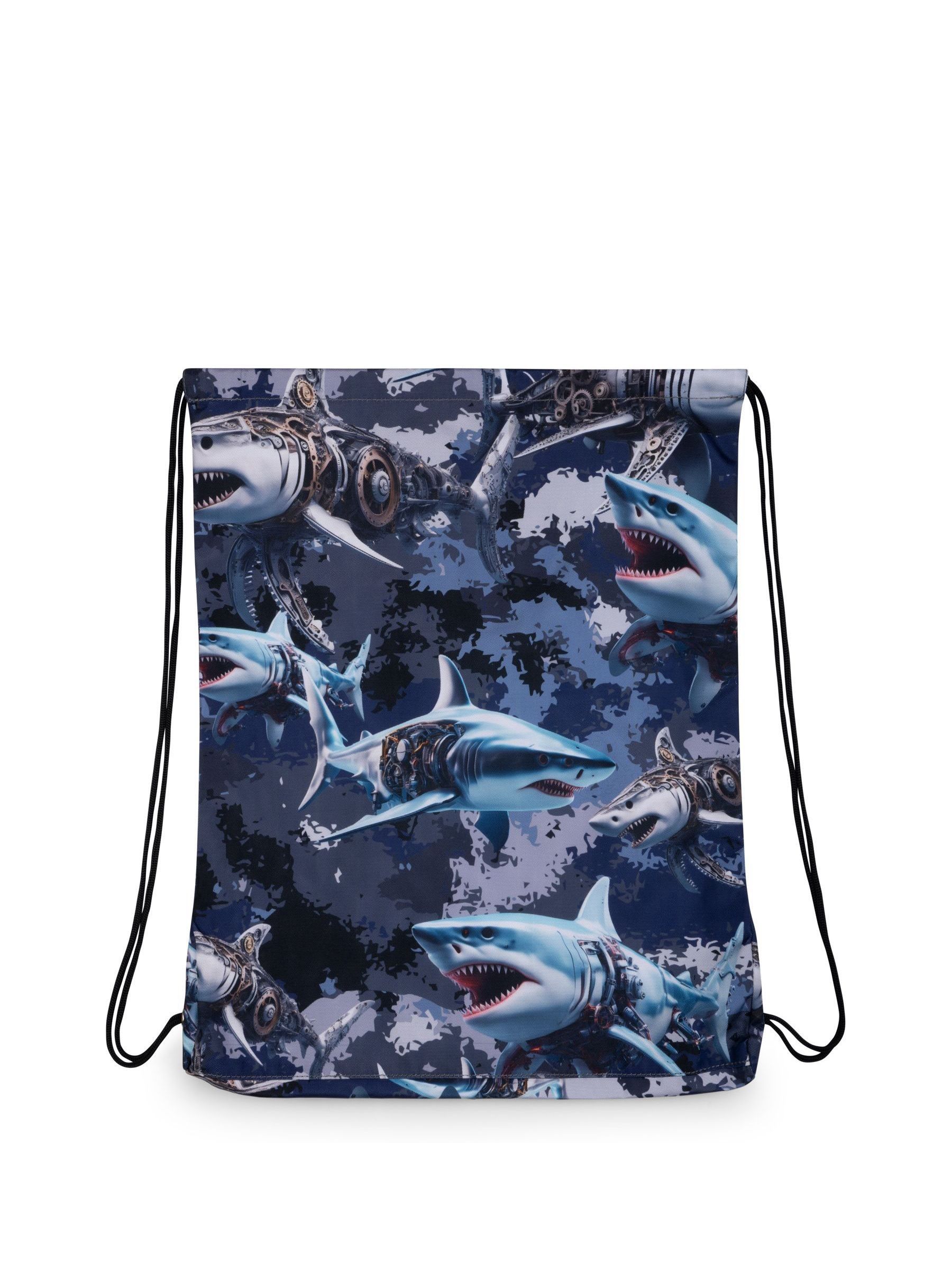 Hype. Kids Blue Mech Sharks Drawstring Bag