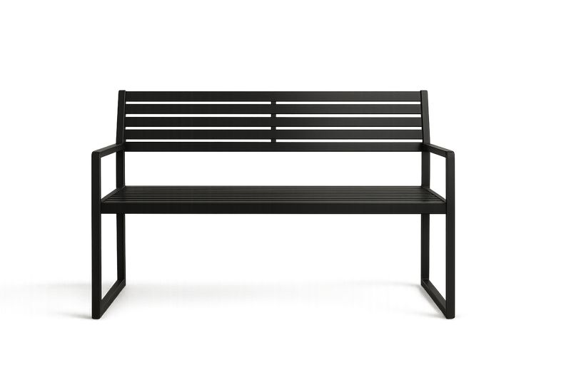 Gartenbank Aluminium Schwarz Länge 120cm