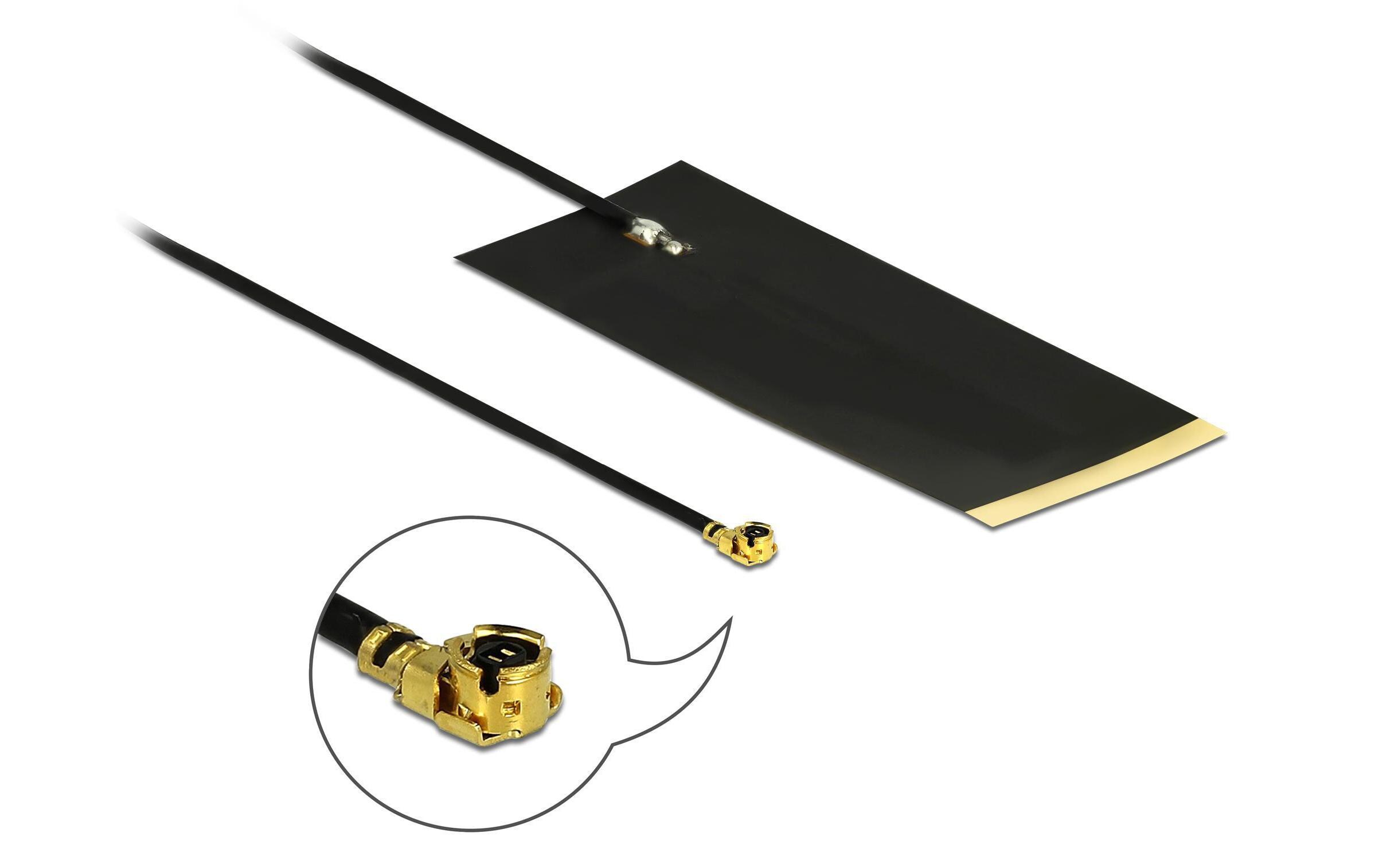 WLAN-Antenne MHF I MHF I 2.63 dBi RundstrahlDelock LPWAN Antenne MHF I Stecker - 2.63 dBi 1.13 15 cm FPC intern Klebemontage
