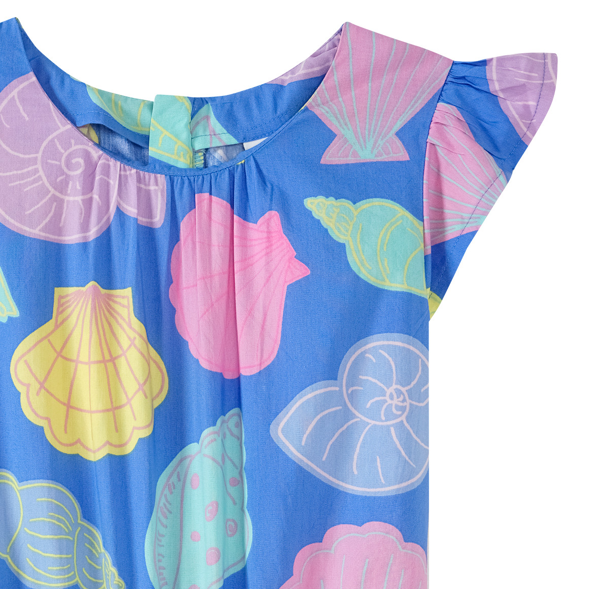 Yigga Mädchen Overall mit bunten Muscheln blau